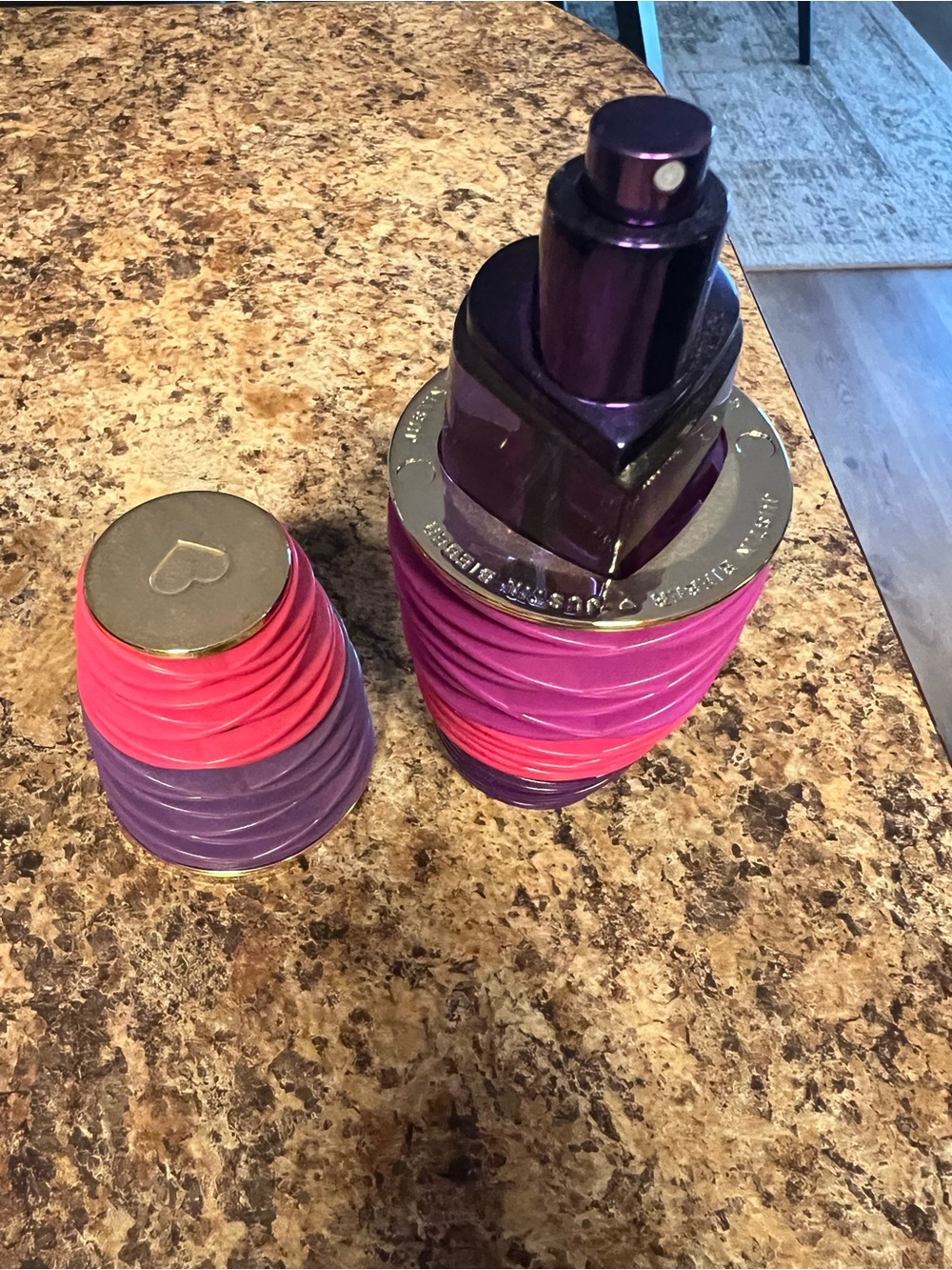 Justin Bieber Layered Pink and Purple Decorative perfume Bottle Set